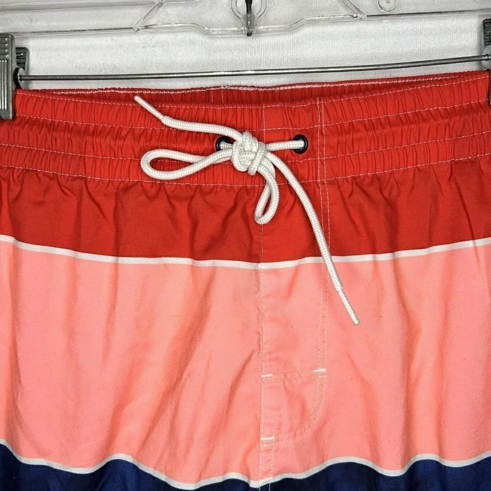 Old Navy Lace Up Mid Rise Multicolor Polyester Swim Trunks Board Shorts Sz M